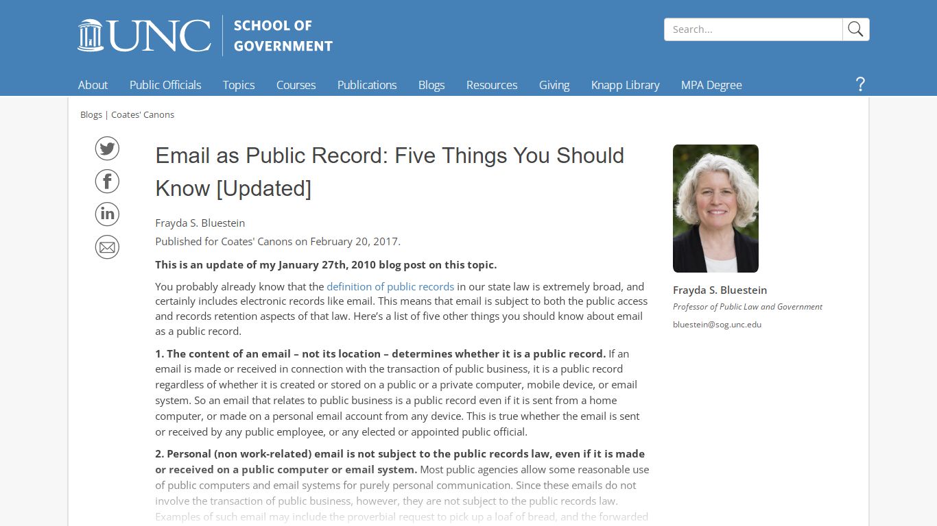 Email as Public Record: Five Things You Should Know ...