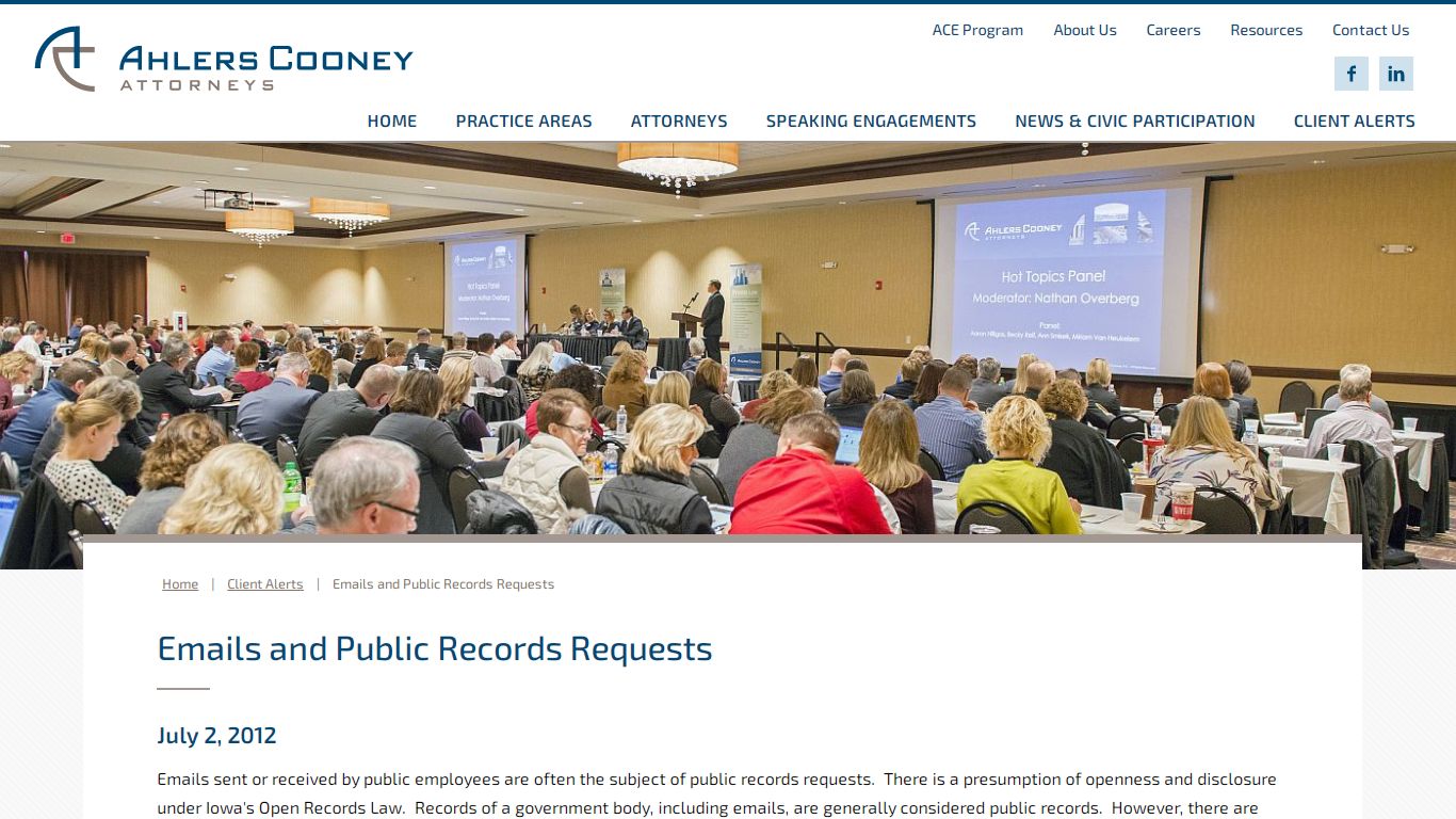 Emails and Public Records Requests | Client Alerts ...